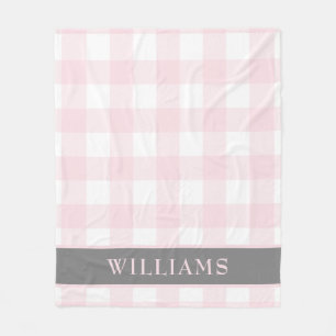 Couverture Polaire Rougissent le monogramme rose de famille de