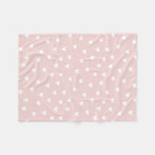 Couverture Polaire Rougissent le rose avec les coeurs blancs (Devant (Horizontal))