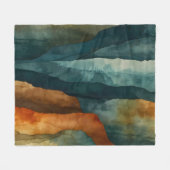 Couverture Polaire Rouille et Turquoise (Devant (Horizontal))