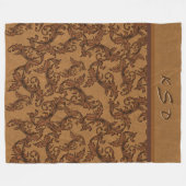 Couverture Polaire Rouille monoramée et persiennes en or (Devant (Horizontal))