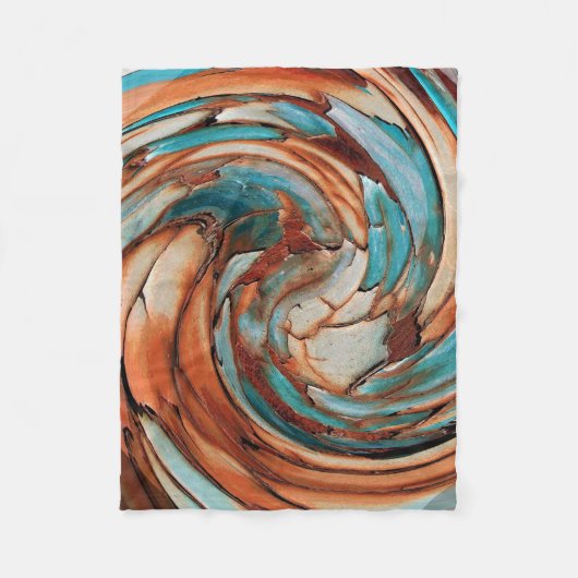 Couverture Polaire Rouille N Bleu Art Abstrait Blanche polaire (Devant)