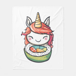 Couverture Polaire Rouleau de Sushi Licorne (1)