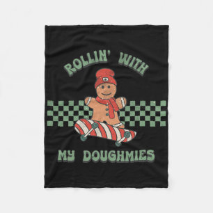 Couverture Polaire Rouler avec mes Doughmies Rétro Gingerbread Man Sk