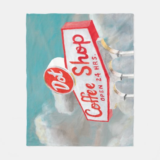 Couverture Polaire Route américaine | Coffee Shop Sign (Devant)