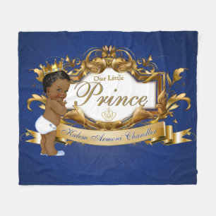 Couverture Polaire Royal African Prince Bleu et Gold Fance