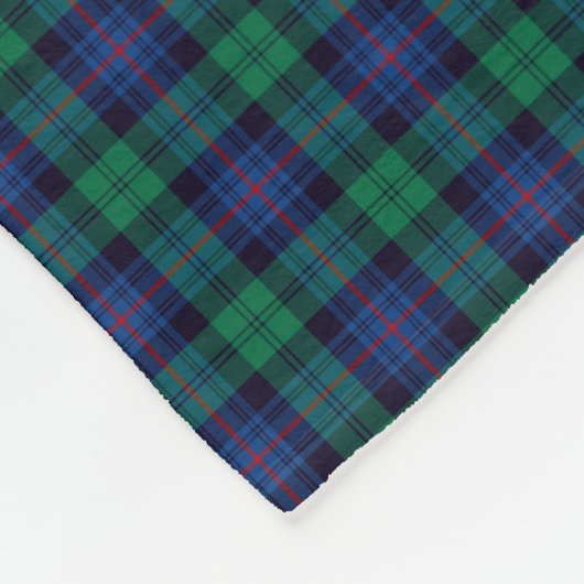 Couverture Polaire Royal Blue and Green Armstrong Clan Tartan (Coin)