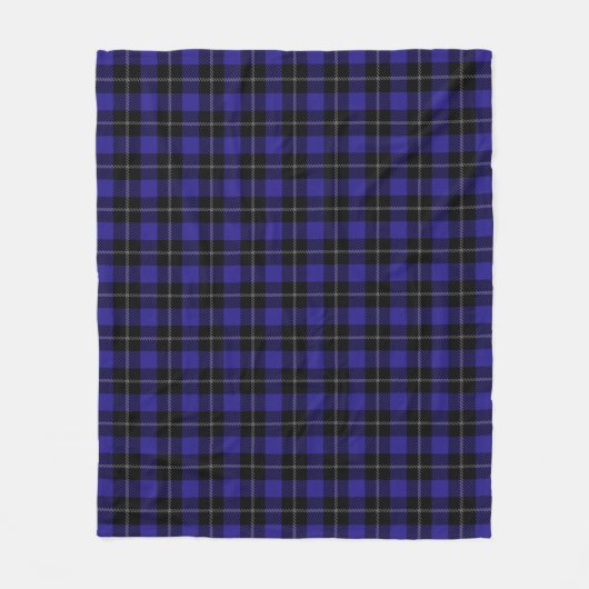 Couverture Polaire Royal Blue Black Plaid (Devant)