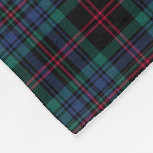 Couverture Polaire Royal Blue et Black Plaid Daly Tartan (Coin)