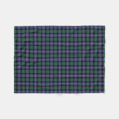 Couverture Polaire Royal Blue, Green et Black Mitchell Clan Tartan (Devant (Horizontal))