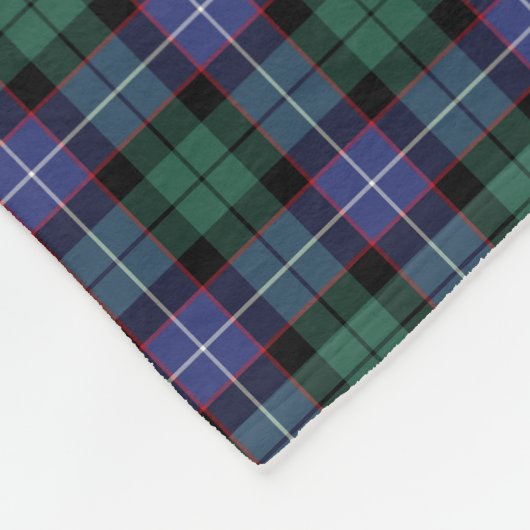 Couverture Polaire Royal Blue, Green et Black Mitchell Clan Tartan (Coin)