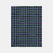 Couverture Polaire Royal Blue, Green et Black Mitchell Clan Tartan (Devant)