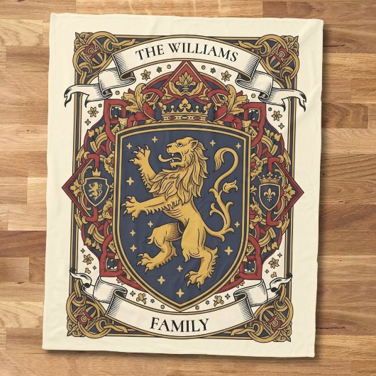 Couverture Polaire Royal Coat of Arms Luxury Lion Rampant