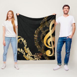 Couverture Polaire Royal Music Note or noir