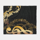 Couverture Polaire Royal Music Note or noir (Devant (Horizontal))