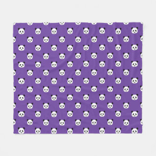 Couverture Polaire Royal Purple - Motif Panda minimaliste