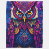 Couverture Polaire Royal Purple Owl: Majestic Mystical Art (Devant)