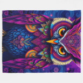 Couverture Polaire Royal Purple Owl: Majestic Mystical Art (Devant (Horizontal))