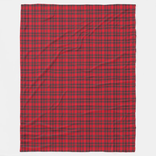 Couverture Polaire Royal Stewart tartan rouge noir plaid (Devant)
