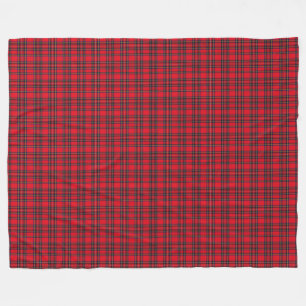 Couverture Polaire Royal Stewart tartan rouge noir plaid