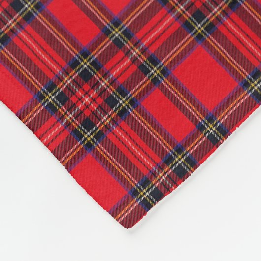 Couverture Polaire Royal Stewart tartan rouge noir plaid (Coin)