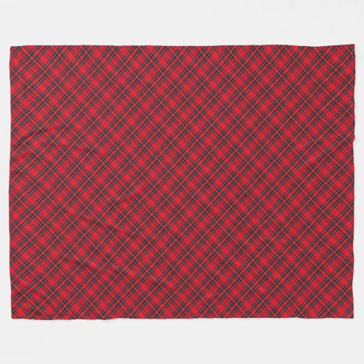 Couverture Polaire Royal Stewart tartan rouge noir plaid (Devant (Horizontal))