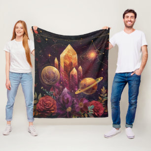 Couverture Polaire Royaume de cristal d'améthyste de fantaisie