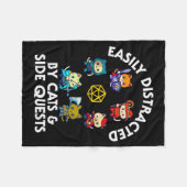 Couverture Polaire Rpg Gamer Cats Side Quest Funny Nerd Adhd Cat Men  (Devant (Horizontal))