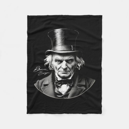 Couverture Polaire Rtrait Scrooge Ebenezer Avec Signature (Devant)