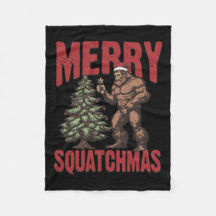 Couverture Polaire Rtro Western Merry Squatchmas Funny Bigfoot Père N