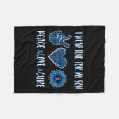 Couverture Polaire Ruban Bleu À Mon Fils Novembre Sensibilisation au (Devant (Horizontal))