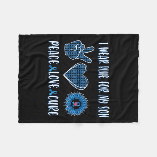 Couverture Polaire Ruban Bleu À Mon Fils Novembre Sensibilisation au (Devant (Horizontal))