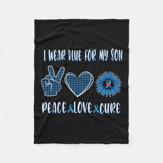 Couverture Polaire Ruban Bleu À Mon Fils Novembre Sensibilisation au (Devant)