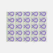 Couverture Polaire Ruban de protection contre le cancer de la lavande (Devant (Horizontal))