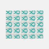 Couverture Polaire Ruban de sensibilisation au cancer de l'ovaire (Devant (Horizontal))