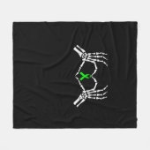 Couverture Polaire Ruban de sensibilisation au coeur des mains de squ (Devant (Horizontal))