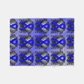 Couverture Polaire Ruban de sensibilisation bleu avec ailes (Devant (Horizontal))