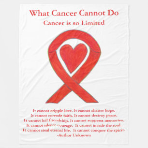 Couverture Polaire Ruban de sensibilisation rouge au cancer du sang C