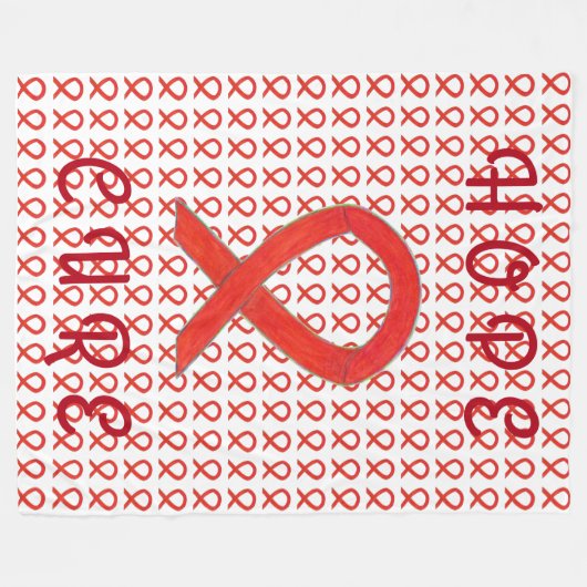 Couverture Polaire Ruban de sensibilisation Rouge sur mesure Chimo Co (Devant (Horizontal))