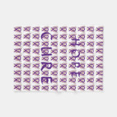 Couverture Polaire Ruban de sensibilisation violet espoir de guérison (Devant (Horizontal))