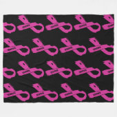 Couverture Polaire Ruban déchiré / Badass...Cancer du sein (Devant (Horizontal))