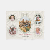 Couverture Polaire Ruban et cadres botaniques 5 Photo Noël (Devant (Horizontal))