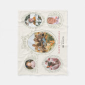 Couverture Polaire Ruban et cadres botaniques 5 Photo Noël (Devant)