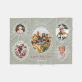 Couverture Polaire Ruban et cadres botaniques 5 Photo Olive Christmas (Devant (Horizontal))