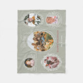 Couverture Polaire Ruban et cadres botaniques 5 Photo Olive Christmas (Devant)