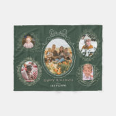 Couverture Polaire Ruban et cadres botaniques 5 Photo vert Noël (Devant (Horizontal))