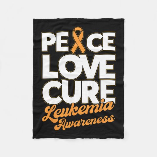 Couverture Polaire Ruban Love Cure Support Leukemia Sensibilisation (Devant)