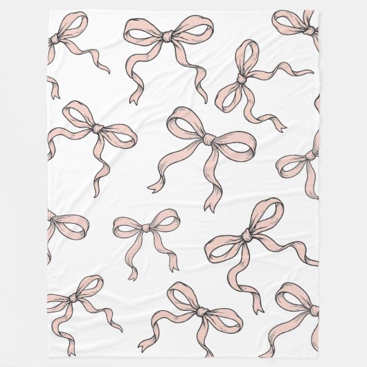 Couverture Polaire Ruban rose mignon et tendance en noir (Devant)