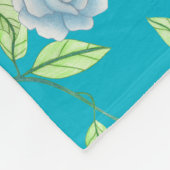 Couverture Polaire Ruban vert et monogramme Rose bleu (Coin)