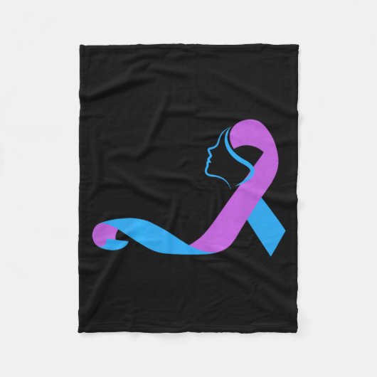 Couverture Polaire Rubans du Mois de la sensibilisation et de la prév (Devant)