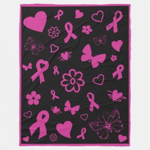 Couverture Polaire Rubans roses/Multi...Cancer du sein
